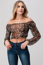 Load image into Gallery viewer, Orange Farm Clothing Leopard Mesh Crop Top