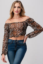 Load image into Gallery viewer, Orange Farm Clothing Leopard Mesh Crop Top