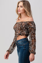 Load image into Gallery viewer, Orange Farm Clothing Leopard Mesh Crop Top