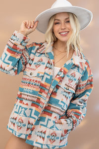 Blue B Aztec Western Shacket