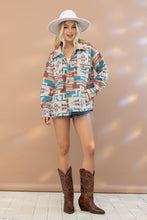 Load image into Gallery viewer, Blue B Aztec Western Shacket