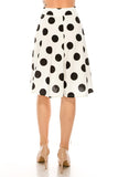 Moa Collection Polka dot printed high waisted knee length skirt