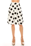 Moa Collection Polka dot printed high waisted knee length skirt