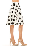 Moa Collection Polka dot printed high waisted knee length skirt