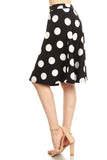 Moa Collection Polka dot printed high waisted knee length skirt