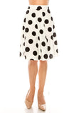 Moa Collection Polka dot printed high waisted knee length skirt