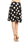 Moa Collection Polka dot printed high waisted knee length skirt