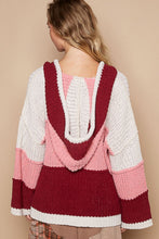Load image into Gallery viewer, POL Color Block Long Sleeve Hooded Sweater