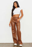 Vibrant M.i.U Vegan Leather Wide Leg Pants