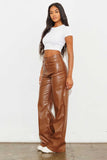 Vibrant M.i.U Vegan Leather Wide Leg Pants