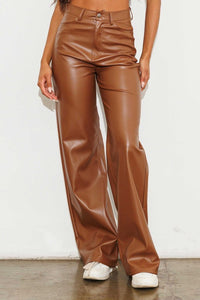 Vibrant M.i.U Vegan Leather Wide Leg Pants