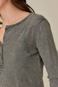 Mustard Seed Mustard Seed BUTTON UP FRONT RAW EDGE DETAIL TOP