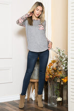 Load image into Gallery viewer, Orange Farm Clothing Textured Camo. Print Contrasted Sweater Knit Top