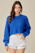 Load image into Gallery viewer, Mustard Seed ROUND NECK CROP SWEATER TOP