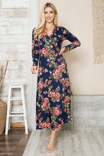 Load image into Gallery viewer, Orange Farm Clothing Floral Maxi Wrap Dress