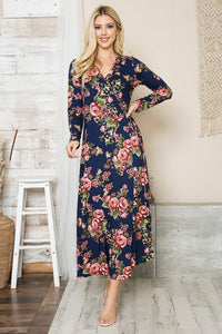 Orange Farm Clothing Floral Maxi Wrap Dress