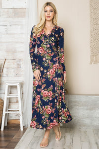 Orange Farm Clothing Floral Maxi Wrap Dress