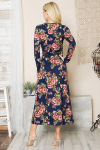 Orange Farm Clothing Floral Maxi Wrap Dress