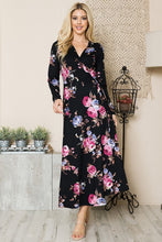 Load image into Gallery viewer, Orange Farm Clothing Floral Maxi Wrap Dress