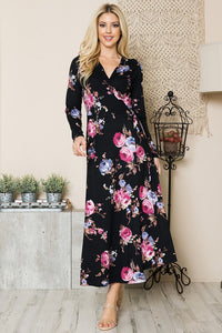 Orange Farm Clothing Floral Maxi Wrap Dress