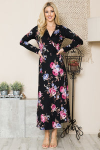 Orange Farm Clothing Floral Maxi Wrap Dress