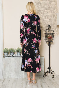 Orange Farm Clothing Floral Maxi Wrap Dress