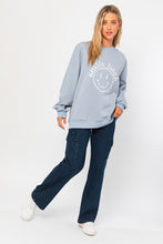 Load image into Gallery viewer, LETTER EMBROIDERY OVERSIZED SWEAT SHIRT