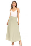 Moa Collection Solid, high waisted, A-line, midi skirt