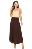 Moa Collection Solid, high waisted, A-line, midi skirt