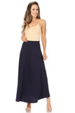 Moa Collection Solid, high waisted, A-line, midi skirt