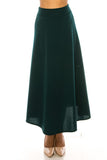 Moa Collection Solid, high waisted, A-line, midi skirt