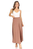 Moa Collection Solid, high waisted, A-line, midi skirt