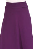 Moa Collection Solid, high waisted, A-line, midi skirt