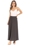 Moa Collection Solid, high waisted, A-line, midi skirt