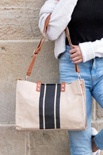 Load image into Gallery viewer, Aili&#39;s Corner Canvas Stripe Tote