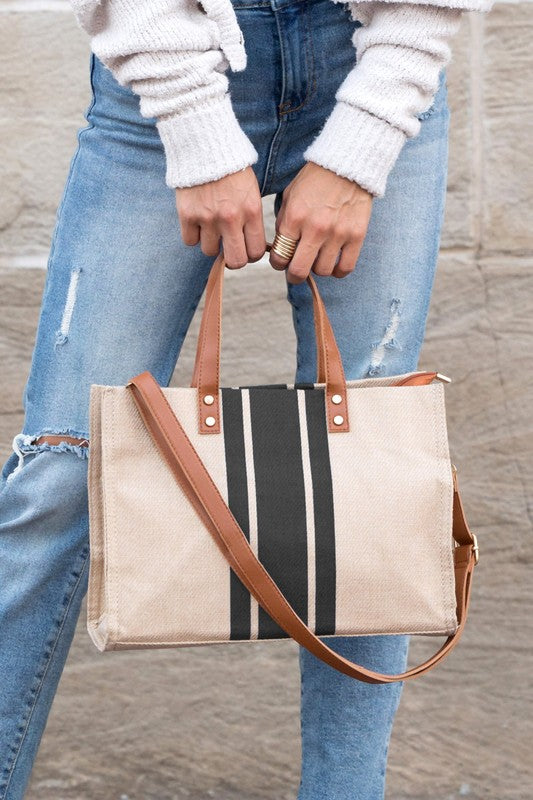 Aili's Corner Canvas Stripe Tote