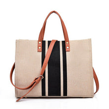 Load image into Gallery viewer, Aili&#39;s Corner Canvas Stripe Tote
