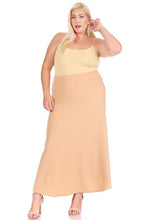 Load image into Gallery viewer, Moa Collection Plus size, solid, high waisted, A-line, midi skirt