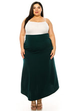 Load image into Gallery viewer, Moa Collection Plus size, solid, high waisted, A-line, midi skirt