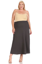 Load image into Gallery viewer, Moa Collection Plus size, solid, high waisted, A-line, midi skirt