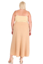 Load image into Gallery viewer, Moa Collection Plus size, solid, high waisted, A-line, midi skirt