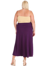 Load image into Gallery viewer, Moa Collection Plus size, solid, high waisted, A-line, midi skirt