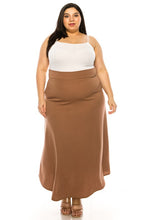 Load image into Gallery viewer, Moa Collection Plus size, solid, high waisted, A-line, midi skirt