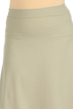 Load image into Gallery viewer, Moa Collection Plus size, solid, high waisted, A-line, midi skirt