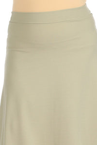 Moa Collection Plus size, solid, high waisted, A-line, midi skirt