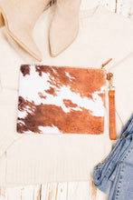 Load image into Gallery viewer, Aili&#39;s Corner Faux Fur Cow Animal Print Clutch