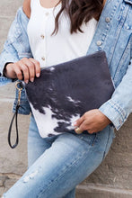 Load image into Gallery viewer, Aili&#39;s Corner Faux Fur Cow Animal Print Clutch