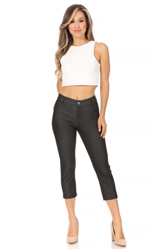 Moa Collection Stretchy, pull up, capri jeggings