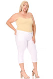 Moa Collection Plus size, stretchy, pull up, capri jeggings