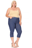 Moa Collection Plus size, stretchy, pull up, capri jeggings